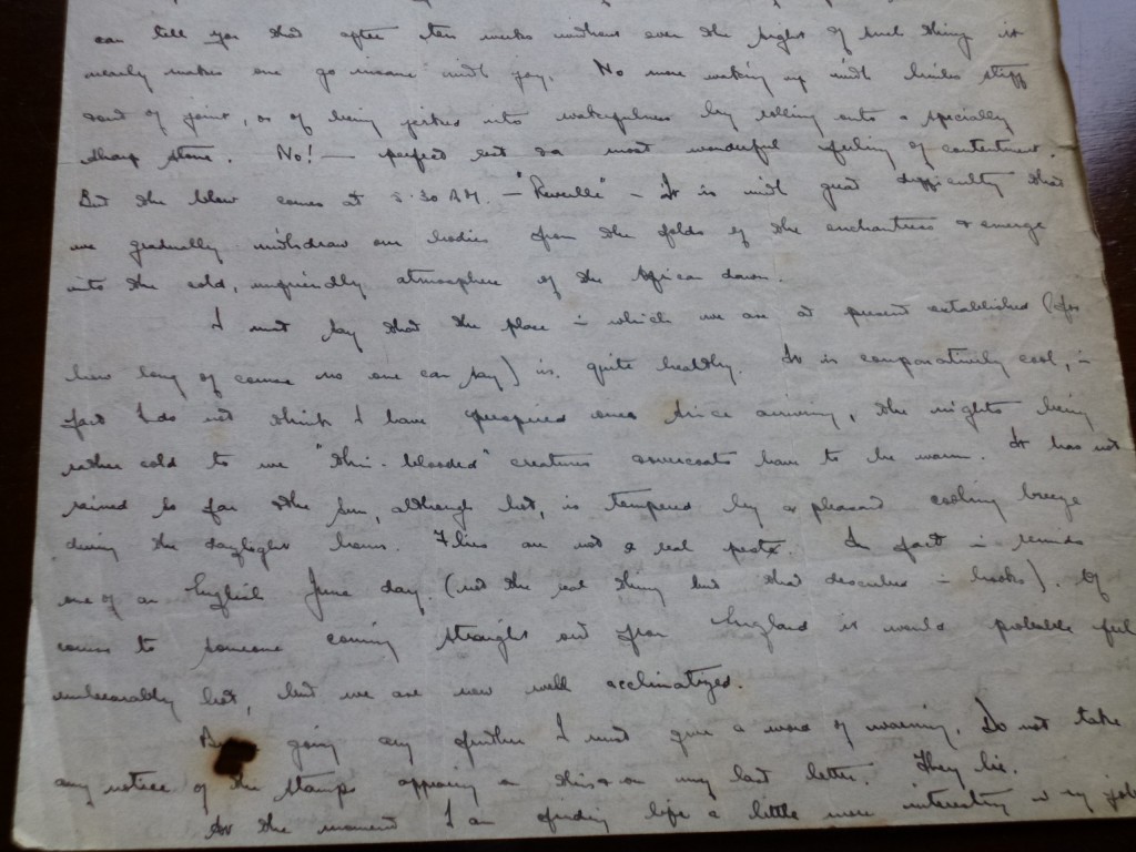 Another letter - note the burn hole from sparks from the pipe.