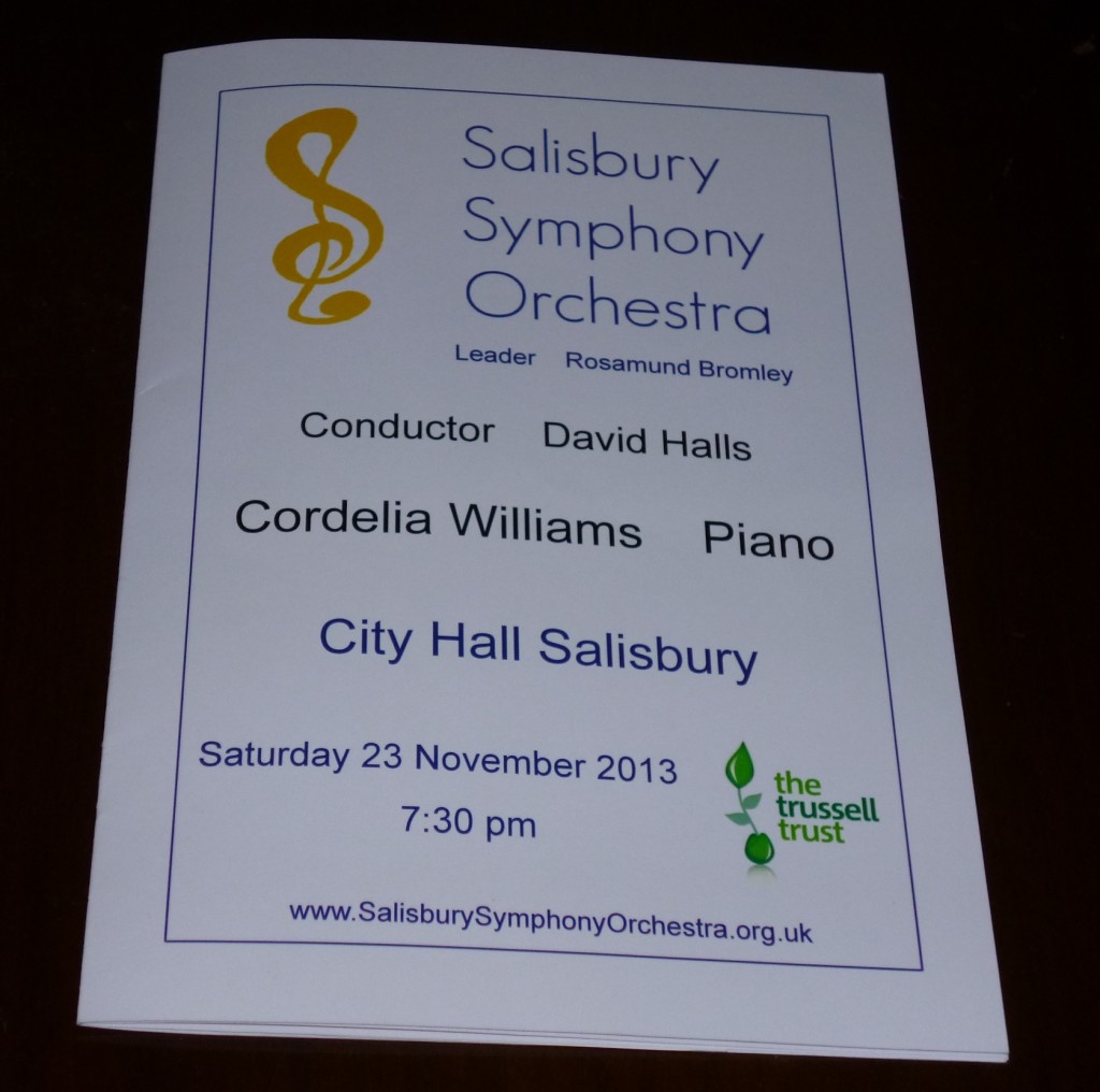 The programme for the concert