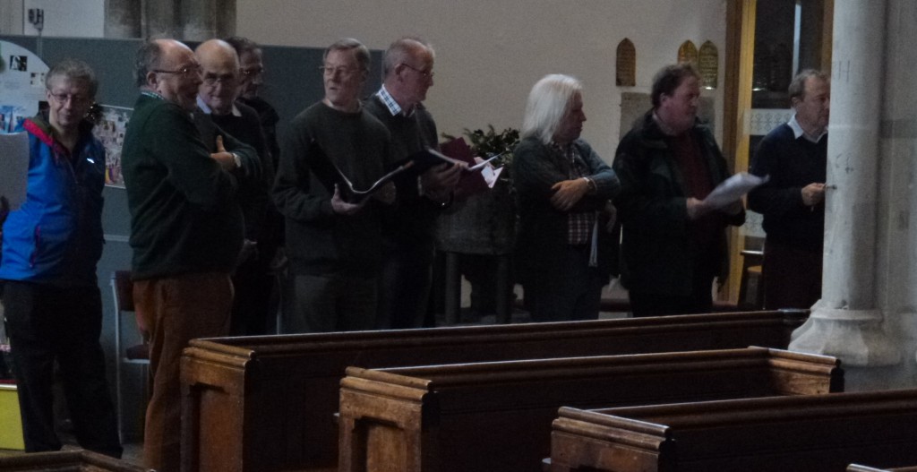 Some of the men at the back of the church