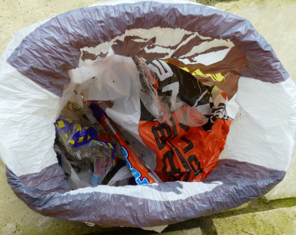 Bag of litter collected