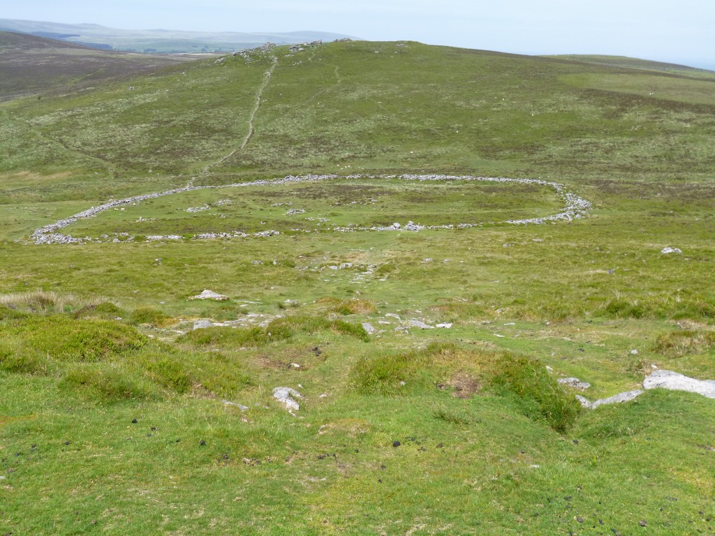 We went straight up the hill, so we could look down on Grimspound.....