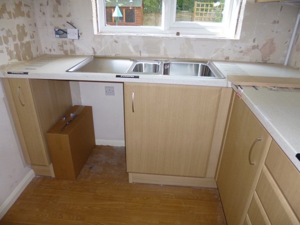 The sink was put in place.....