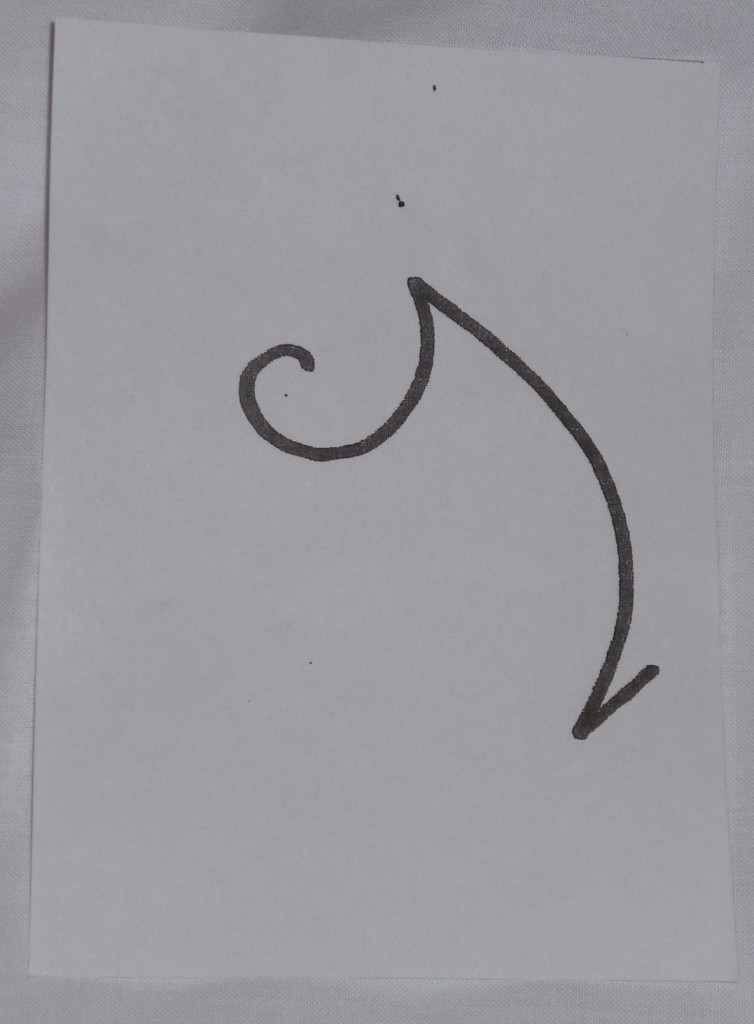 Shape on piece of paper.