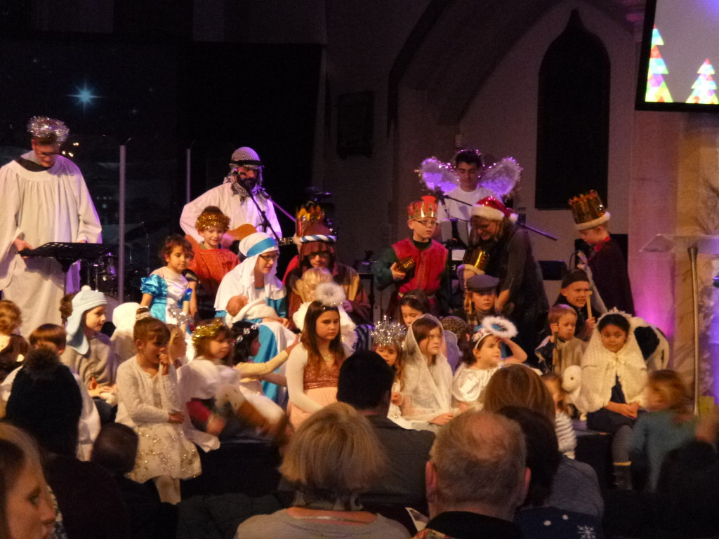 The nativity scene with all the characters