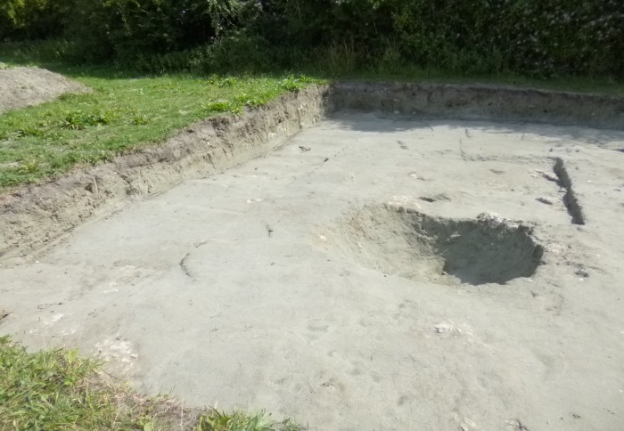 Floor level and post hole